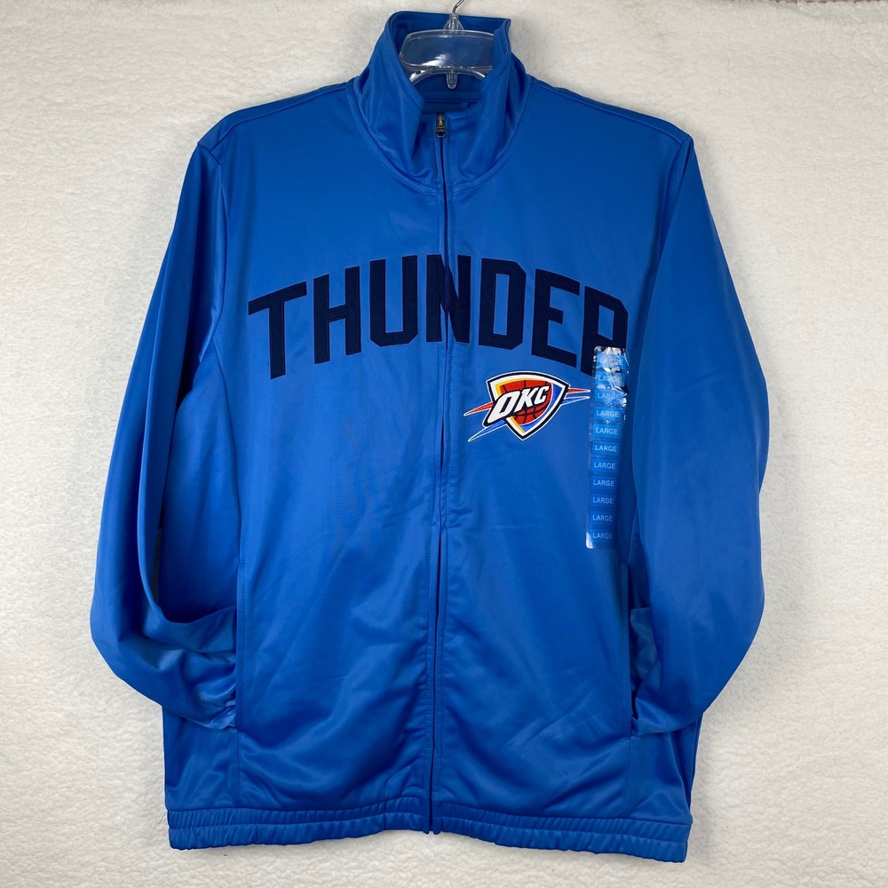 NWT NBA Oklahoma City Thunder G-III Blue Full Zip Track Jacket Mens Large